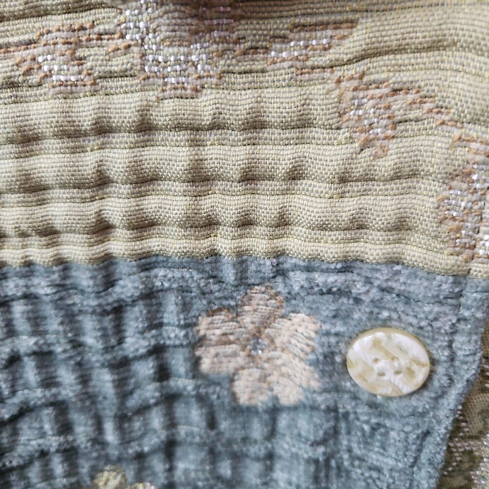 Coldwater Creek Jacket m Blue Green button front textured - Picture 2 of 10